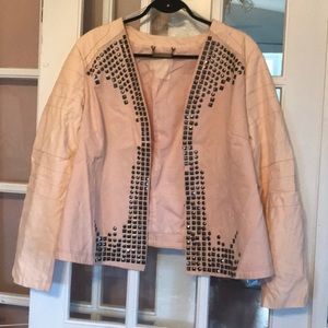 MBLM Pink Pleather studded jacket